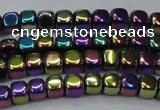 CHE871 15.5 inches 4*4mm dice platedhematite beads wholesale