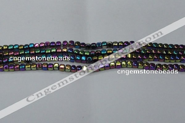 CHE871 15.5 inches 4*4mm dice platedhematite beads wholesale