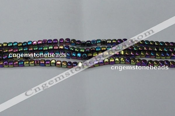 CHE871 15.5 inches 4*4mm dice platedhematite beads wholesale