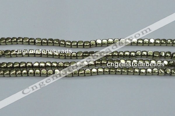 CHE875 15.5 inches 2*2mm dice plated hematite beads wholesale