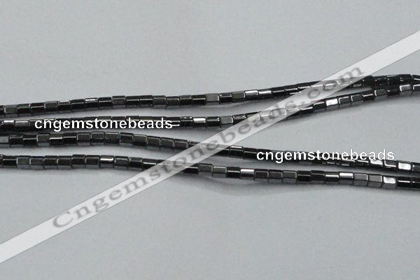 CHE885 15.5 inches 2*2mm faceted tube hematite beads wholesale