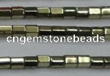 CHE888 15.5 inches 2*2mm faceted tube plated hematite beads wholesale