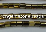 CHE889 15.5 inches 2*2mm faceted tube plated hematite beads wholesale