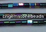 CHE891 15.5 inches 2*2mm faceted tube plated hematite beads wholesale