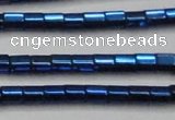 CHE892 15.5 inches 2*2mm faceted tube plated hematite beads wholesale