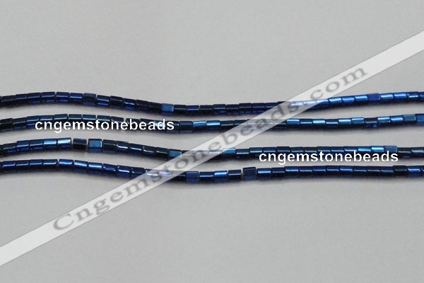 CHE892 15.5 inches 2*2mm faceted tube plated hematite beads wholesale