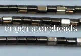 CHE897 15.5 inches 3*3mm faceted tube plated hematite beads wholesale