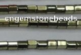 CHE898 15.5 inches 3*3mm faceted tube plated hematite beads wholesale