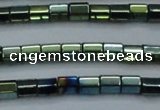 CHE900 15.5 inches 3*3mm faceted tube plated hematite beads wholesale