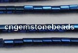 CHE902 15.5 inches 3*3mm faceted tube plated hematite beads wholesale