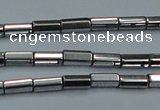 CHE905 15.5 inches 2*4mm faceted tube plated hematite beads wholesale