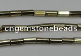 CHE907 15.5 inches 2*4mm faceted tube plated hematite beads wholesale