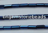 CHE911 15.5 inches 2*4mm faceted tube plated hematite beads wholesale