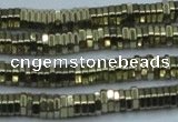 CHE913 15.5 inches 1*2mm hexagon plated hematite beads wholesale