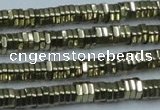 CHE915 15.5 inches 1*4mm hexagon plated hematite beads wholesale