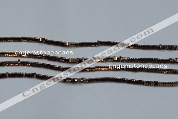 CHE919 15.5 inches 1*3mm triangle plated hematite beads wholesale