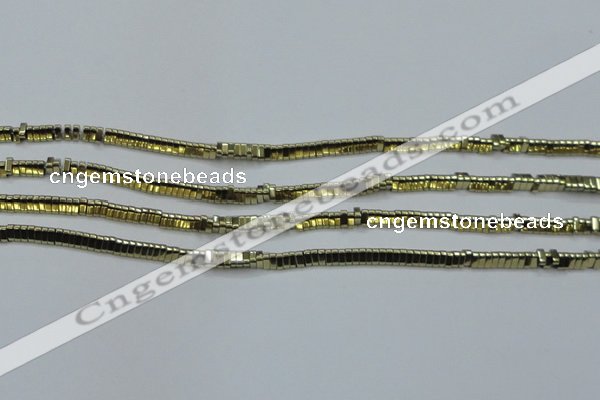 CHE920 15.5 inches 1*3mm triangle plated hematite beads wholesale