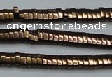 CHE929 15.5 inches 1*2*3mm oval plated hematite beads wholesale