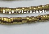 CHE931 15.5 inches 1*2*3mm oval plated hematite beads wholesale