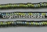 CHE932 15.5 inches 1*2*3mm oval plated hematite beads wholesale