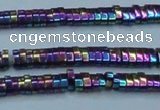 CHE933 15.5 inches 1*2*3mm oval plated hematite beads wholesale