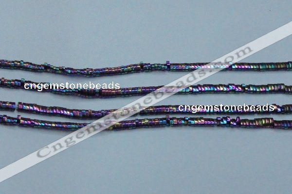 CHE933 15.5 inches 1*2*3mm oval plated hematite beads wholesale