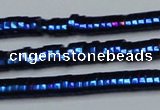 CHE934 15.5 inches 1*2*3mm oval plated hematite beads wholesale