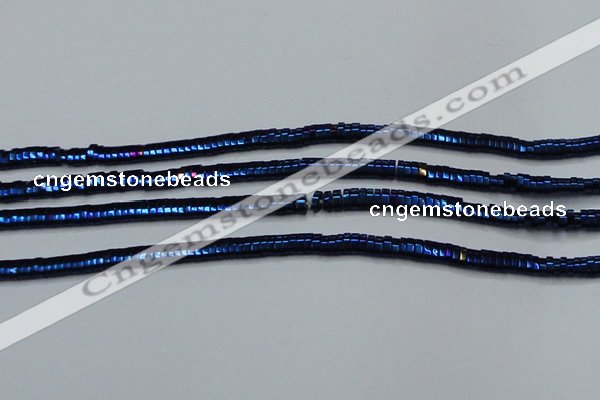 CHE934 15.5 inches 1*2*3mm oval plated hematite beads wholesale