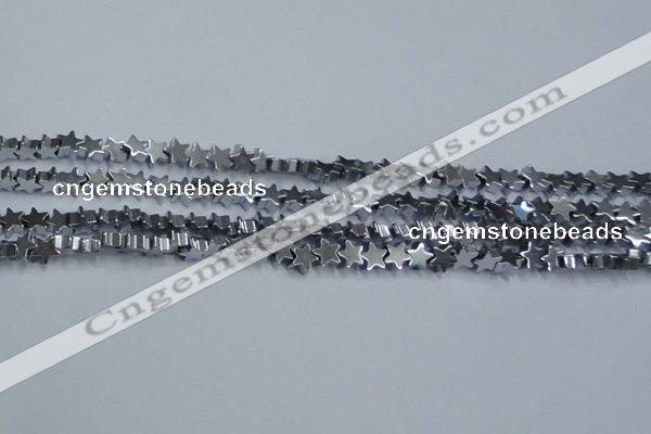 CHE936 15.5 inches 4mm star plated hematite beads wholesale