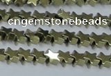 CHE937 15.5 inches 4mm star plated hematite beads wholesale