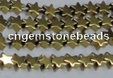 CHE938 15.5 inches 4mm star plated hematite beads wholesale