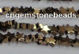 CHE939 15.5 inches 4mm star plated hematite beads wholesale