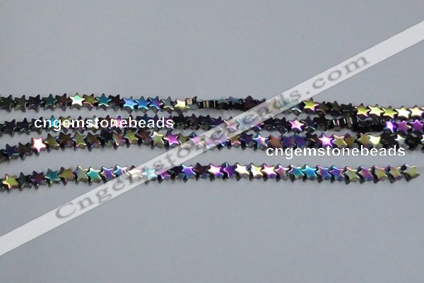 CHE940 15.5 inches 4mm star plated hematite beads wholesale