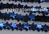 CHE942 15.5 inches 4mm star plated hematite beads wholesale