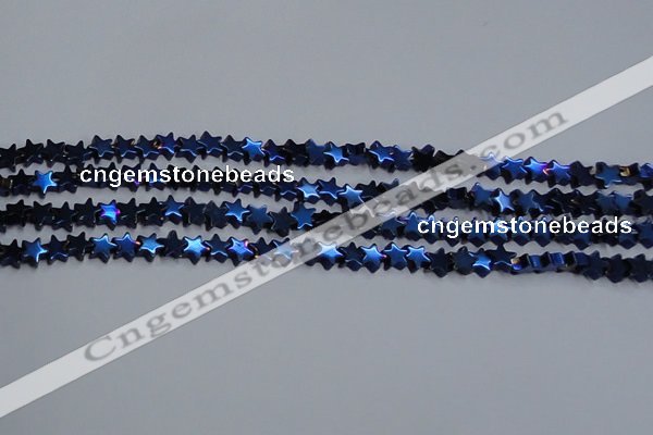 CHE942 15.5 inches 4mm star plated hematite beads wholesale