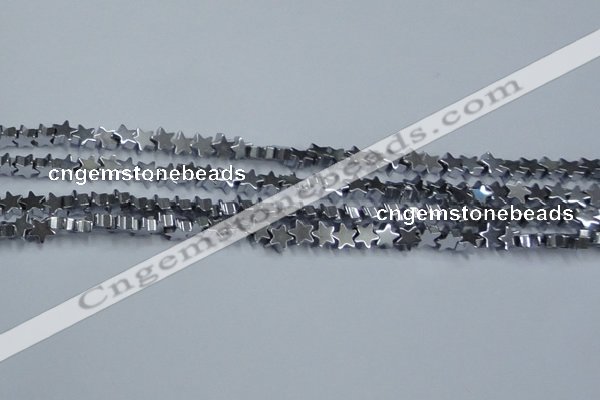 CHE945 15.5 inches 6mm star plated hematite beads wholesale