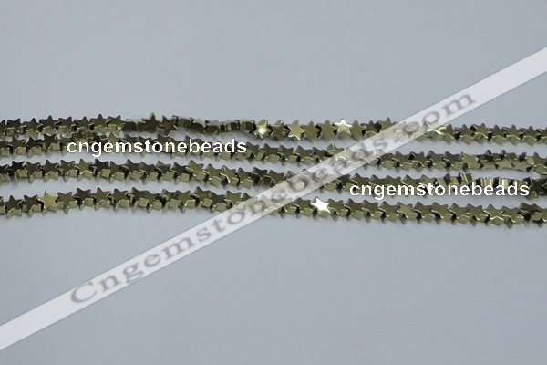 CHE946 15.5 inches 6mm star plated hematite beads wholesale