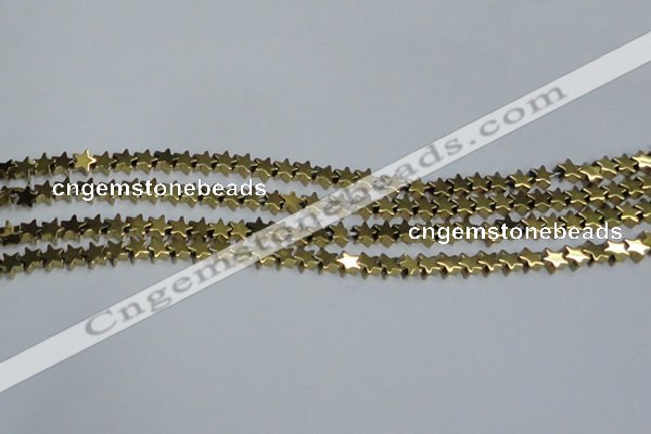 CHE947 15.5 inches 6mm star plated hematite beads wholesale