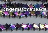 CHE949 15.5 inches 6mm star plated hematite beads wholesale