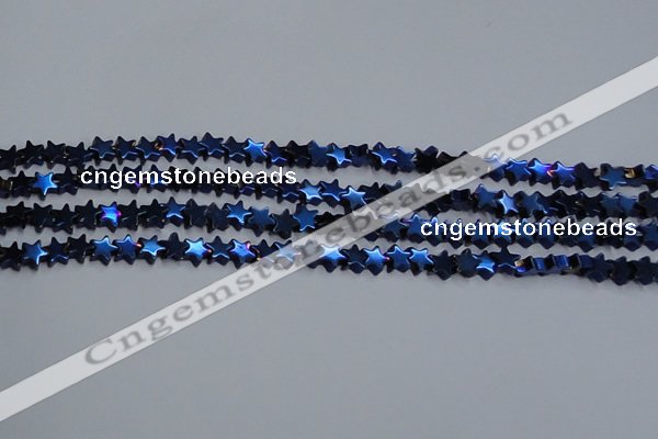 CHE951 15.5 inches 6mm star plated hematite beads wholesale