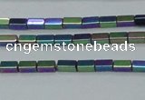 CHE958 15.5 inches 2*4mm cuboid plated hematite beads wholesale