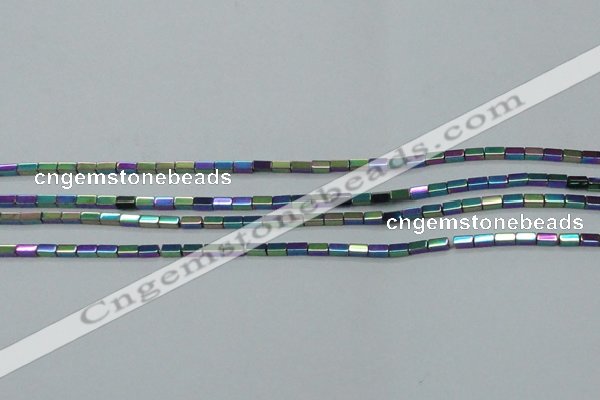 CHE958 15.5 inches 2*4mm cuboid plated hematite beads wholesale