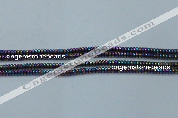 CHE963 15.5 inches 1.5*3mm rondelle plated hematite beads wholesale