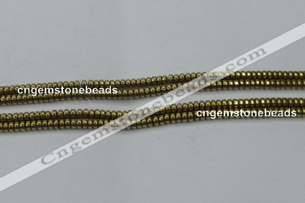 CHE968 15.5 inches 2*4mm rondelle plated hematite beads wholesale