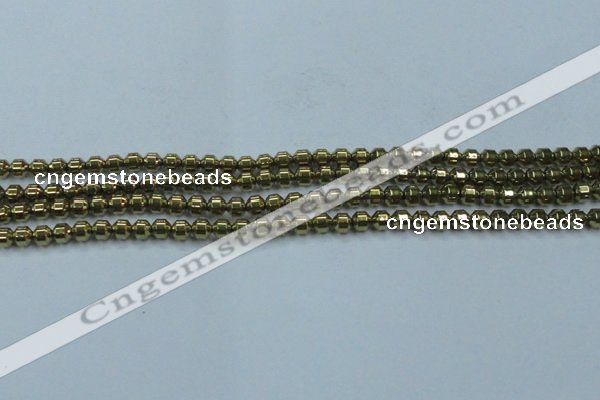 CHE973 15.5 inches 4*4mm plated hematite beads wholesale