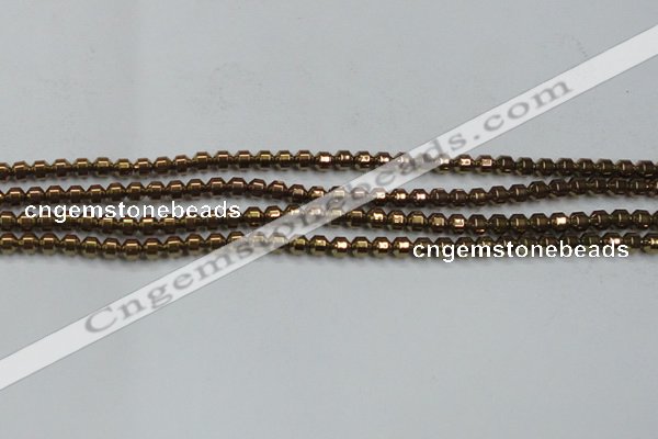 CHE975 15.5 inches 4*4mm plated hematite beads wholesale