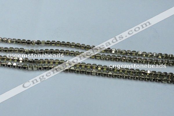 CHE982 15.5 inches 4*4mm plated hematite beads wholesale