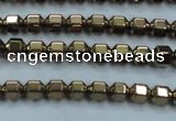 CHE984 15.5 inches 4*4mm plated hematite beads wholesale