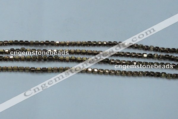 CHE984 15.5 inches 4*4mm plated hematite beads wholesale