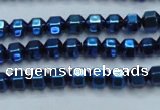 CHE987 15.5 inches 4*4mm plated hematite beads wholesale